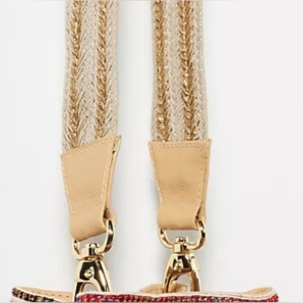 NWOT Anthropologie Claramonte Baby Angelo Drawstring Multi Gold Hobo Bucket Bag - Picture 7 of 16